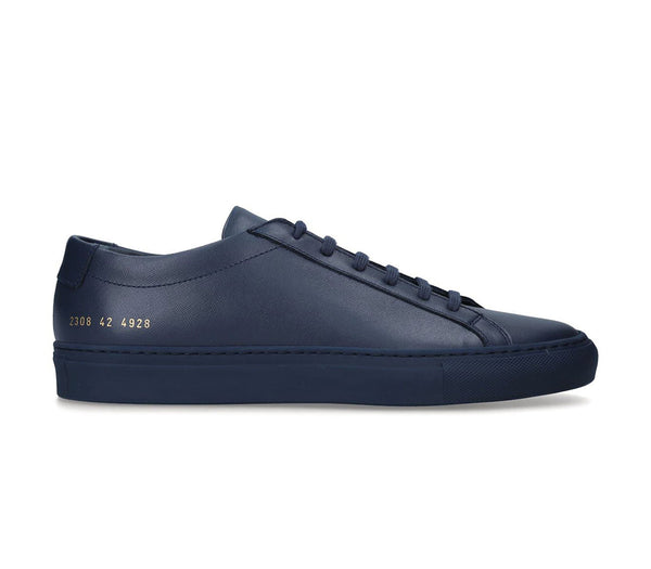 Common Projects Achillies Low W Navy Leather Mono Uk Size 3