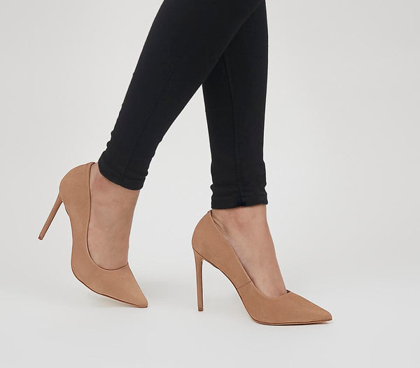 Womens Office Harlem Point Court Shoes Nude Nubuck