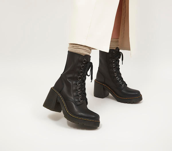 Womens Dr. Martens Chesney Heeled Lace Boots Black Sendal
