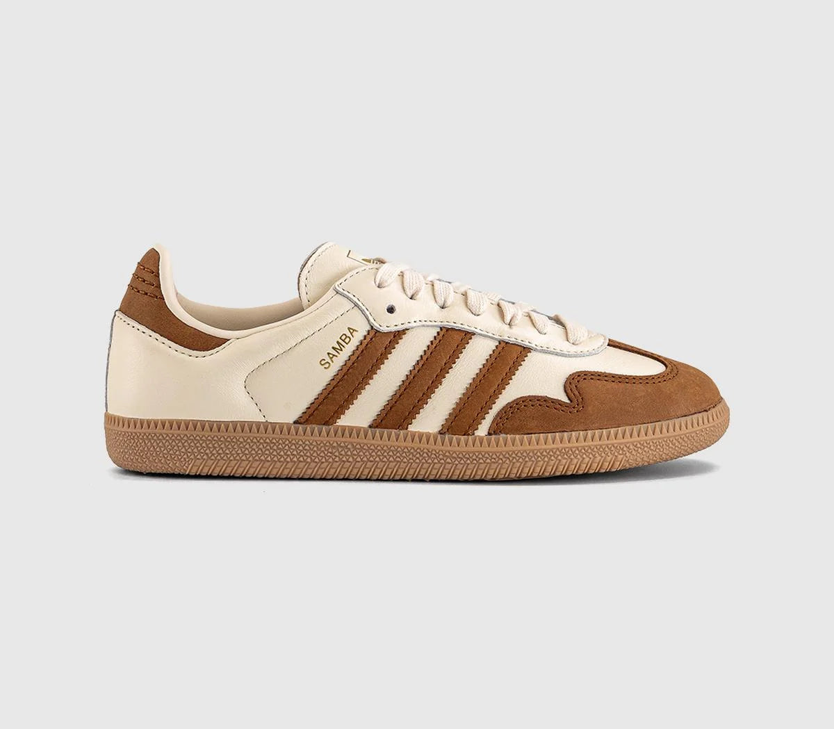 adidas Samba OG Trainers Wonder White Dusky Bronze Gold Metallic UK Size 7