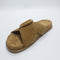 Womens OFFICE Sia Cross Over Buckle Footbed Sliders Tan Suede UK Size 5