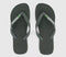 Womens Havaianas Brasil Logo Flip Flop Green Olive UK Size 4 to 5 EU37/38