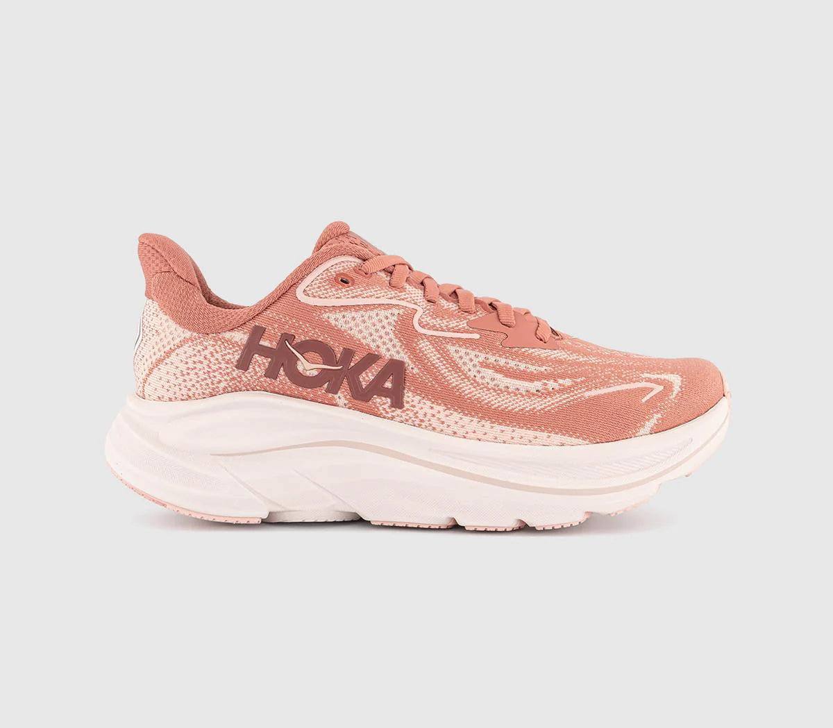 HOKA Clifton 10 Trainers Rose Latte Blush F UK Size 4