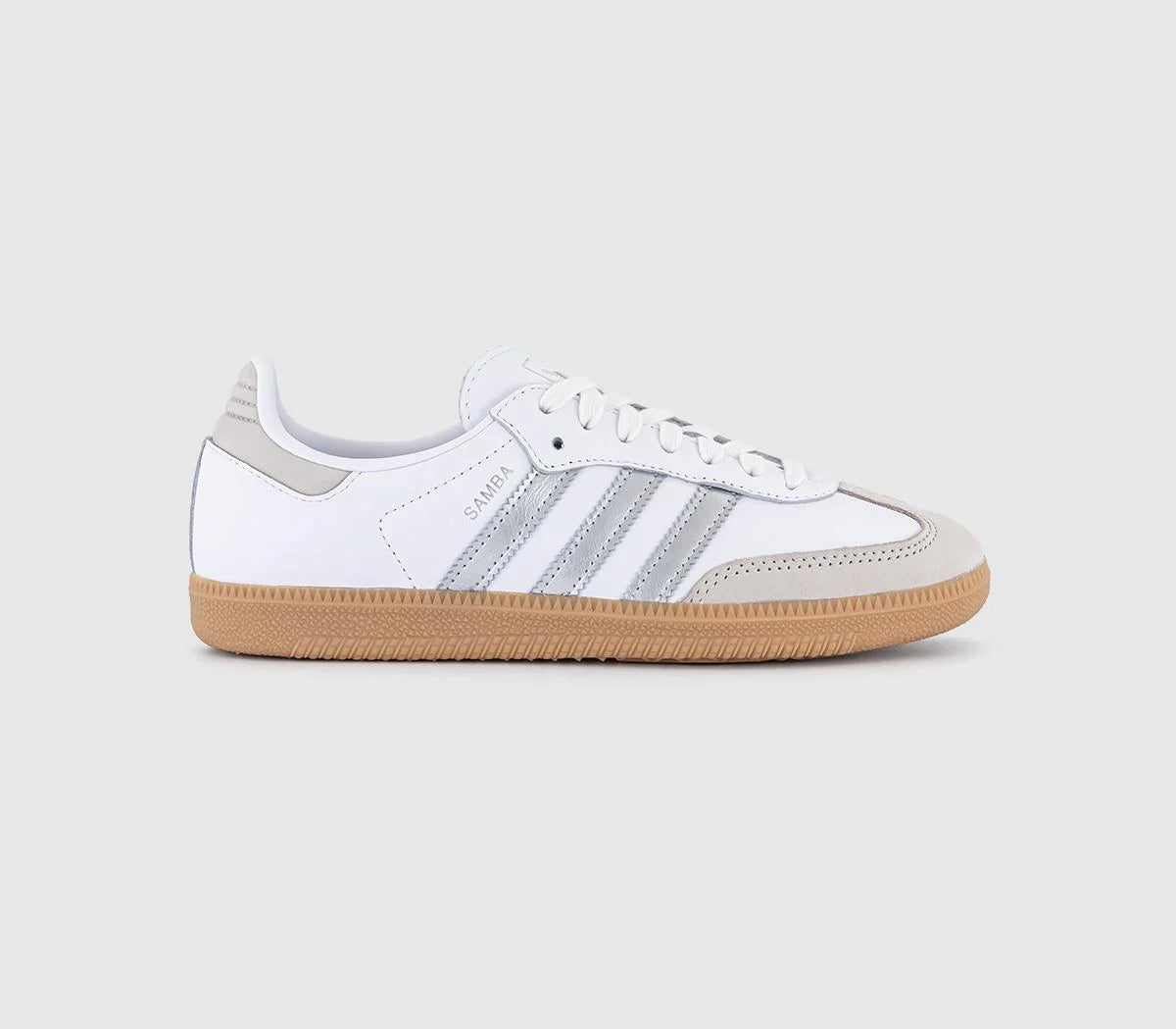 adidas Samba Og Trainers White Silver Metallic Grey UK Size 4