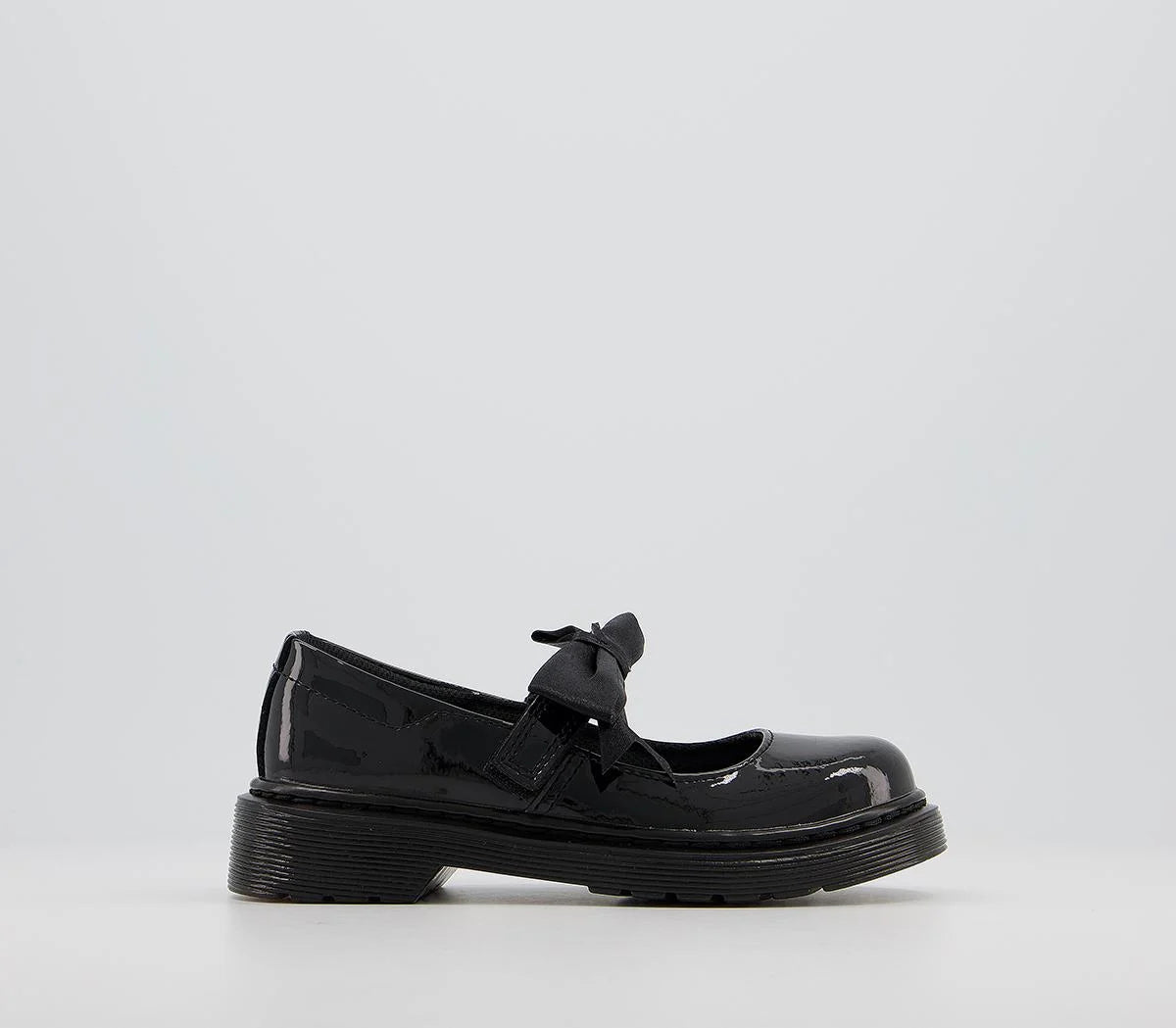 Kids Dr. Martens Maccy Ii Bow Mary Jane Jnr Shoes Black Patent Leather UK Size 10 youth