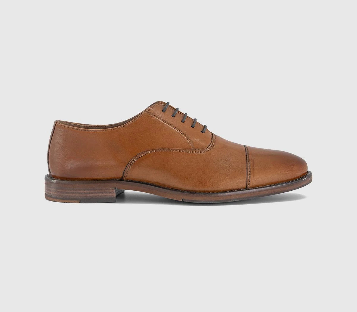 Mens OFFICE Malcolm Toe Cap Oxford Shoes Tan Leather UK Size 8