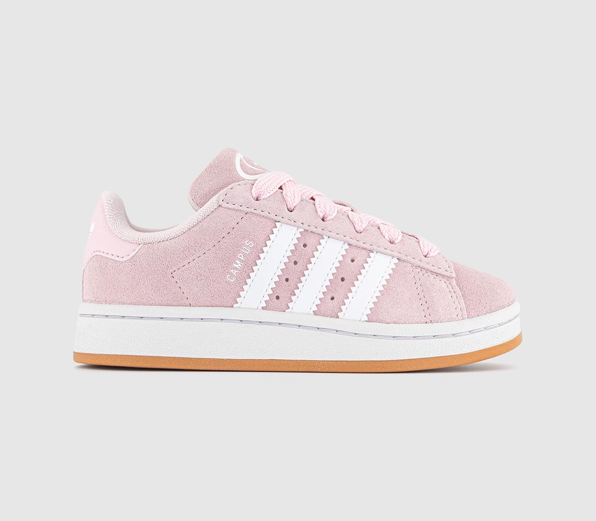 Kids adidas Campus Trainers Clear Pink White Gum UK Size 12 youth