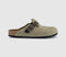 Mens BIRKENSTOCK Boston Clogs Faded Khaki Suede Leather UK Size 7.5 EU41