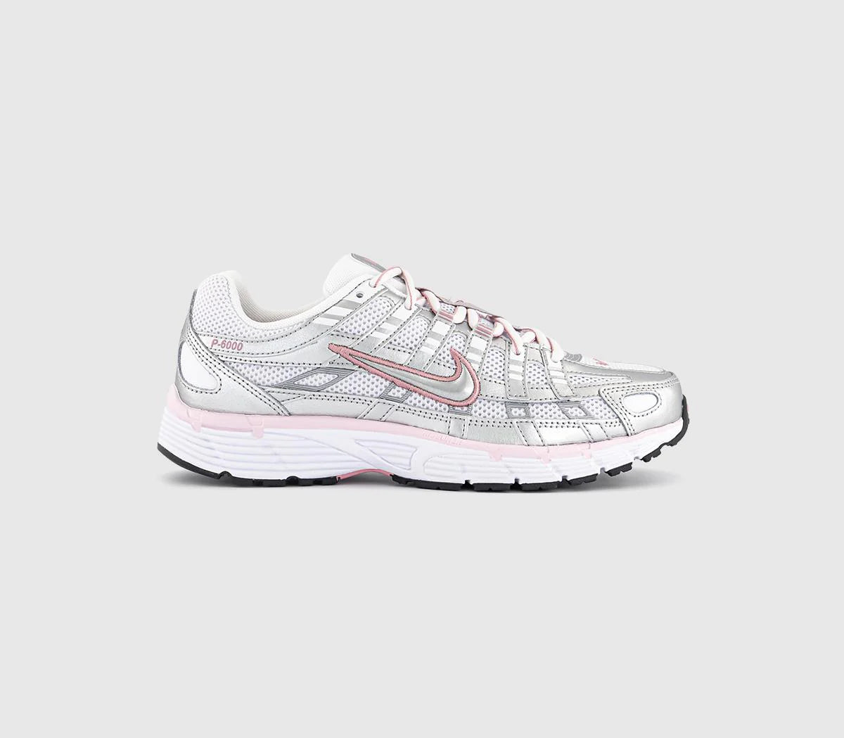 Nike P-6000 Trainers White Metallic Silver Elemental Pink UK Size 7