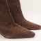 Womens OFFICE Addison Curve Heel Ankle Boots Brown Suede UK Size 5