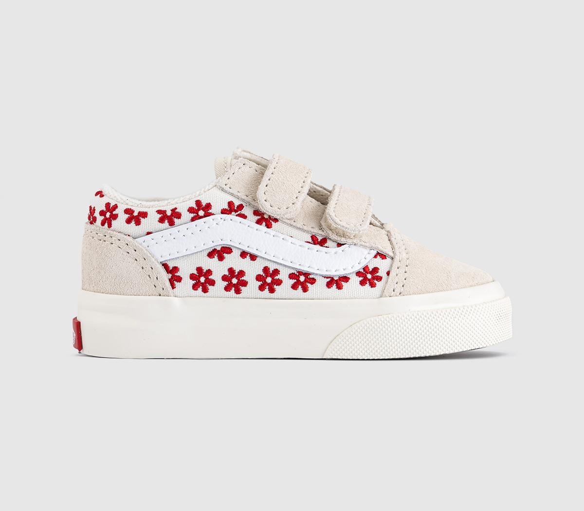 Kids Vans Old Skool Toddler Trainers Floral Chantilly Red