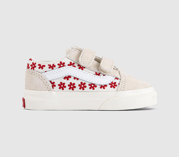 Kids Vans Old Skool Toddler Trainers Floral Chantilly Red