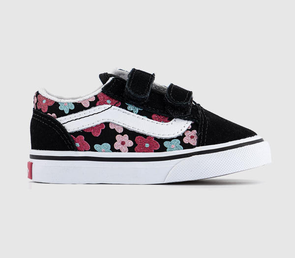 Kids Vans Old Skool (T) Glitter Flower Power Multi True White