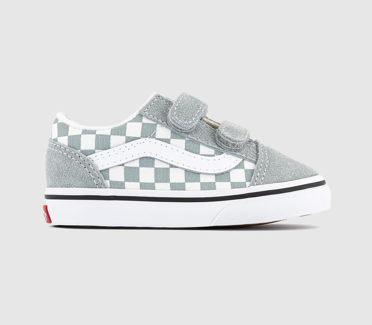 Kids Vans Old Skool Toddler Trainers Color Theory Checkerboard Pure Grey