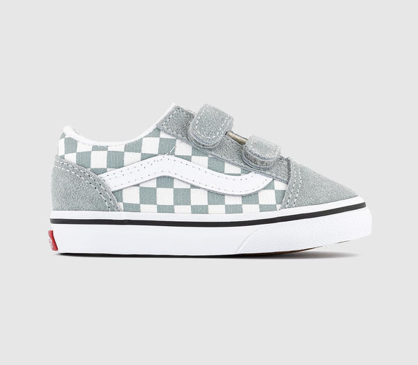 Kids Vans Old Skool Toddler Trainers Color Theory Checkerboard Pure Grey