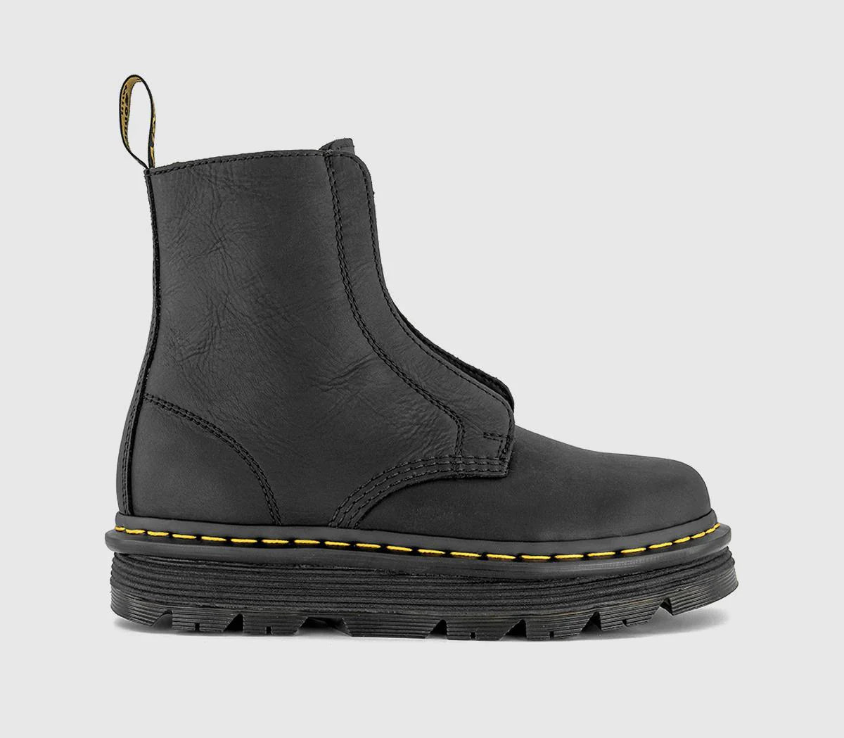 Odd sizes - Womens Dr. Martens Zebzag Laceless Boots Black Wyoming UK Sizes Right 5/Left 6
