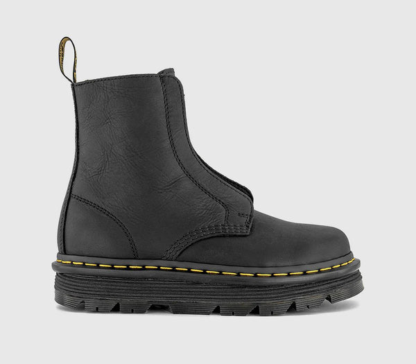 Odd sizes - Womens Dr. Martens Zebzag Laceless Boots Black Wyoming UK Sizes Right 5/Left 6
