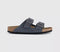 Mens BIRKENSTOCK Arizona Two Strap Sandals Charcoal Suede