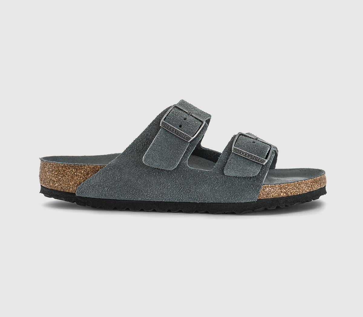 Mens BIRKENSTOCK Arizona Two Strap Sandals Basalt Grey Tfb