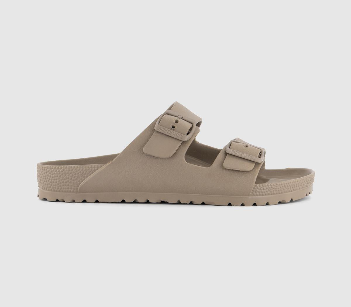 Mens BIRKENSTOCK Arizona Two Strap Sandals Gray Taupe Eva