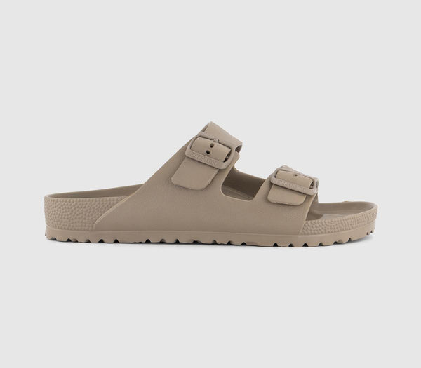 Mens BIRKENSTOCK Arizona Two Strap Sandals Gray Taupe Eva