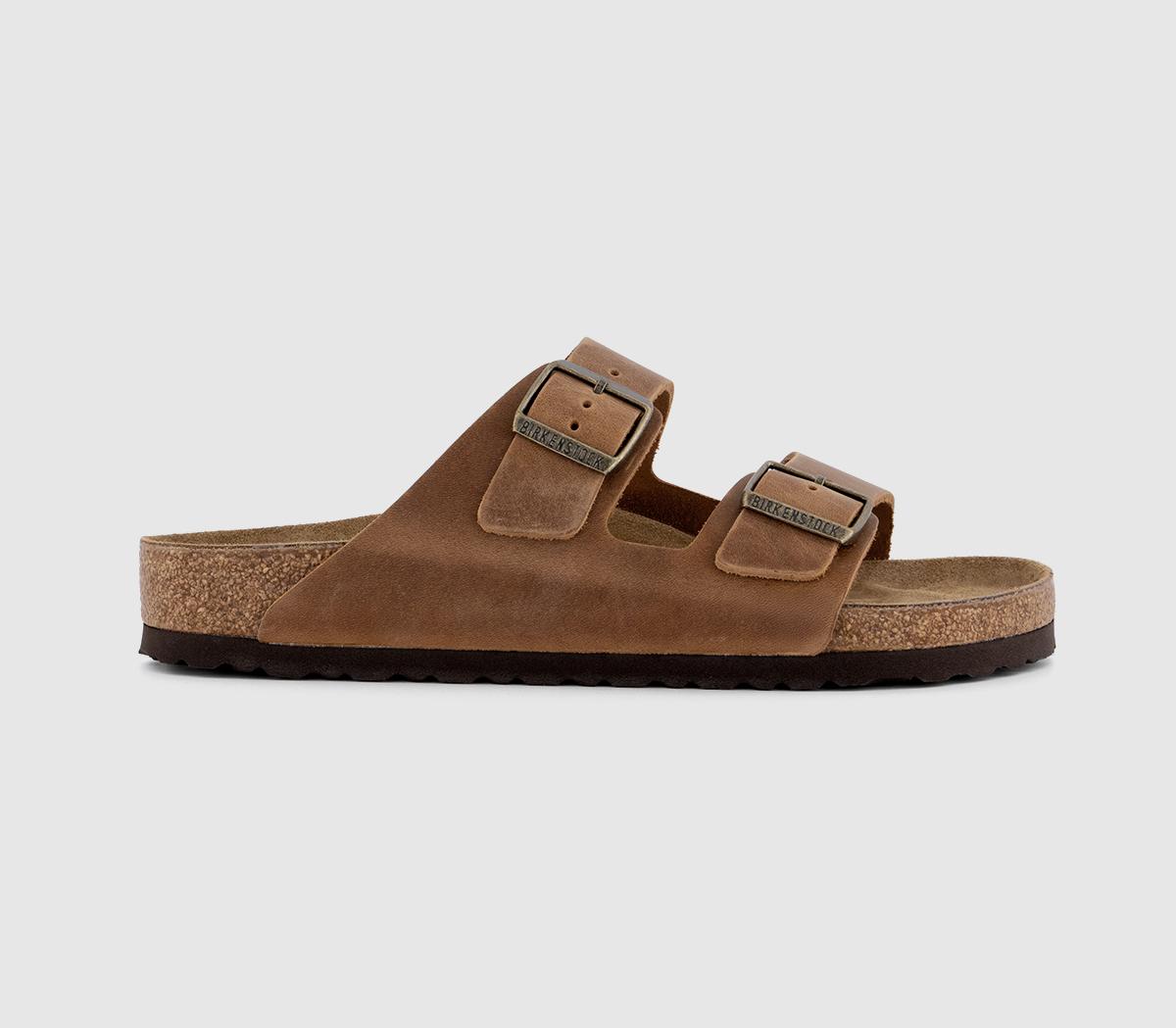 Mens BIRKENSTOCK Arizona Two Strap Sandals Oiled Cognac