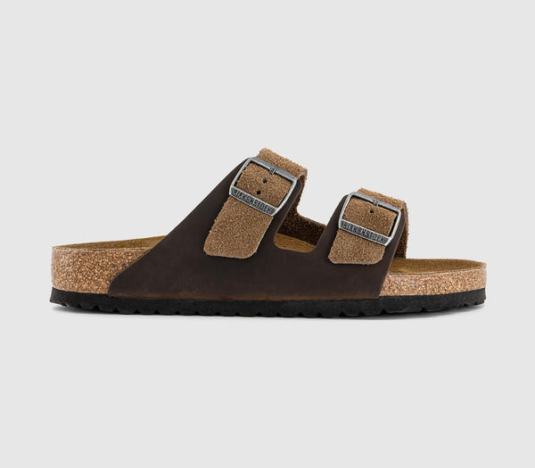 Mens BIRKENSTOCK Arizona Two Strap Sandals Dark Tea Mix