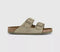 Mens BIRKENSTOCK Arizona Two Strap Sandals Faded Khaki Suede