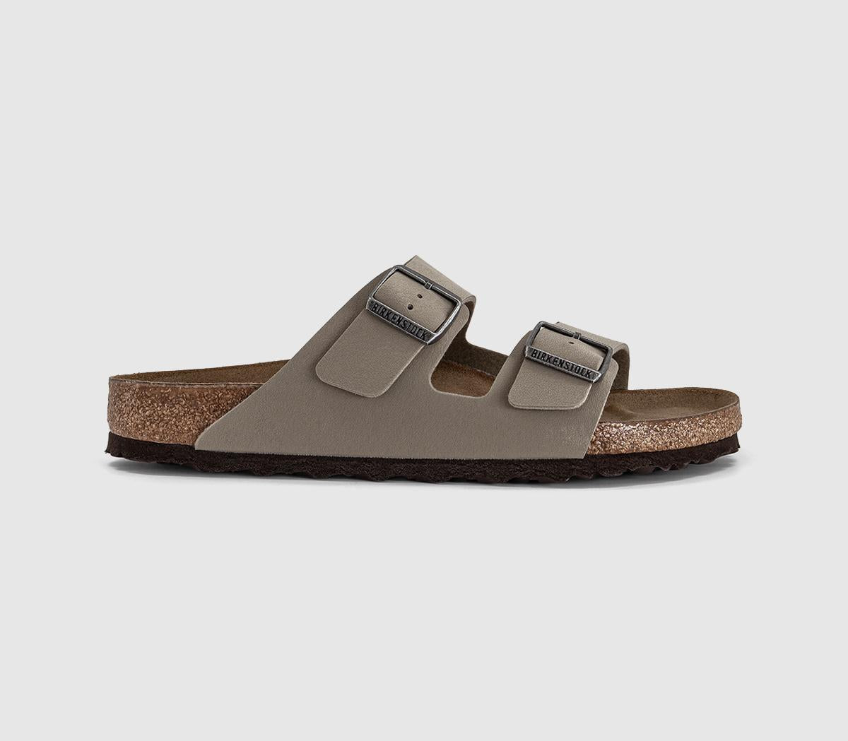 Mens BIRKENSTOCK Arizona Two Strap Men's Sandals Faded Khaki Dark Brown Bf