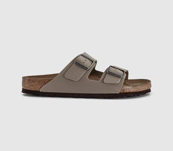Mens BIRKENSTOCK Arizona Two Strap Men's Sandals Faded Khaki Dark Brown Bf