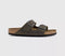 Mens BIRKENSTOCK Arizona Two Strap Sandals Faded Khaki Oiled Leather Sfb
