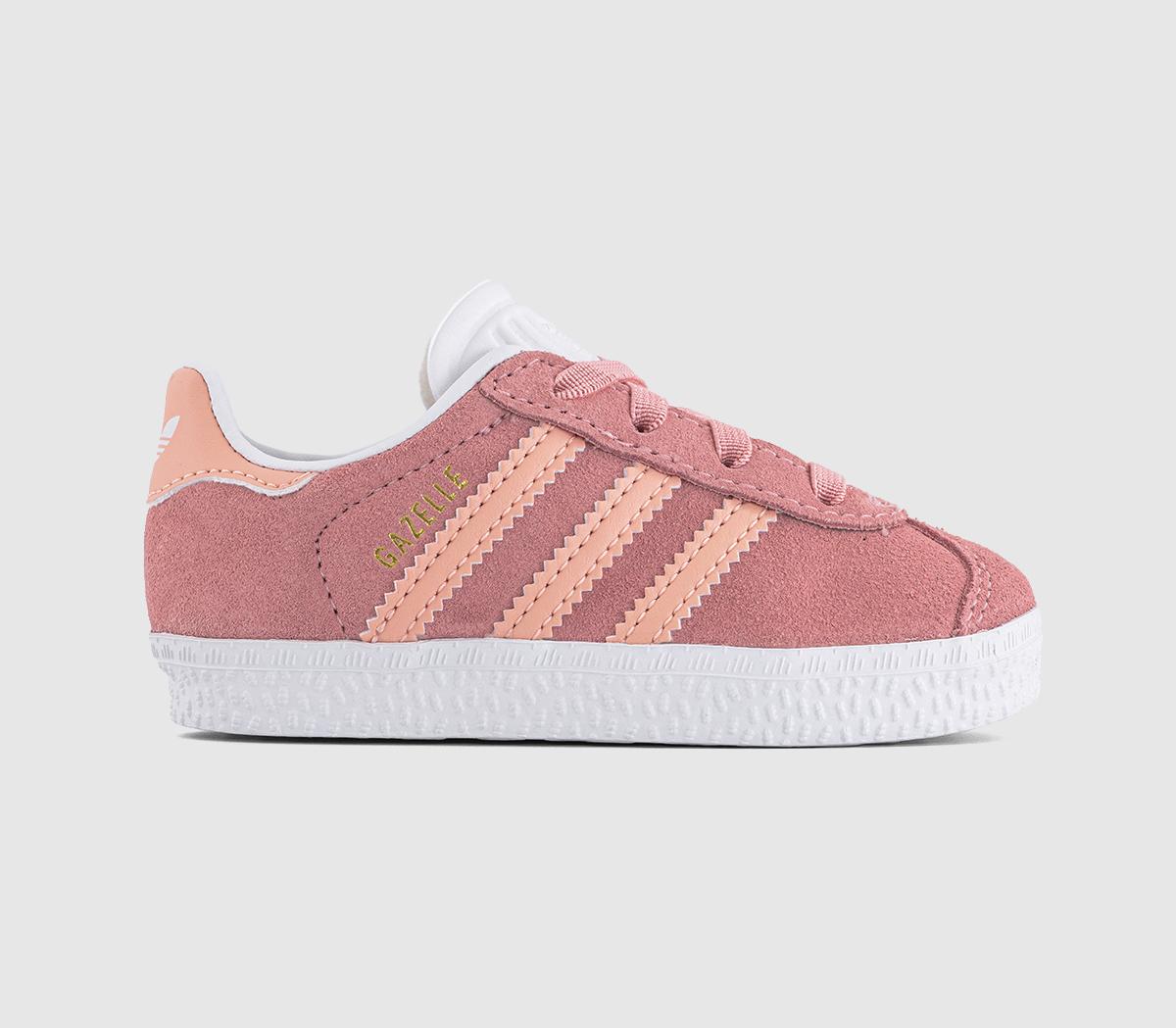 Kids adidas Gazelle Infant Trainers Semi Pink Spark Glow Pink