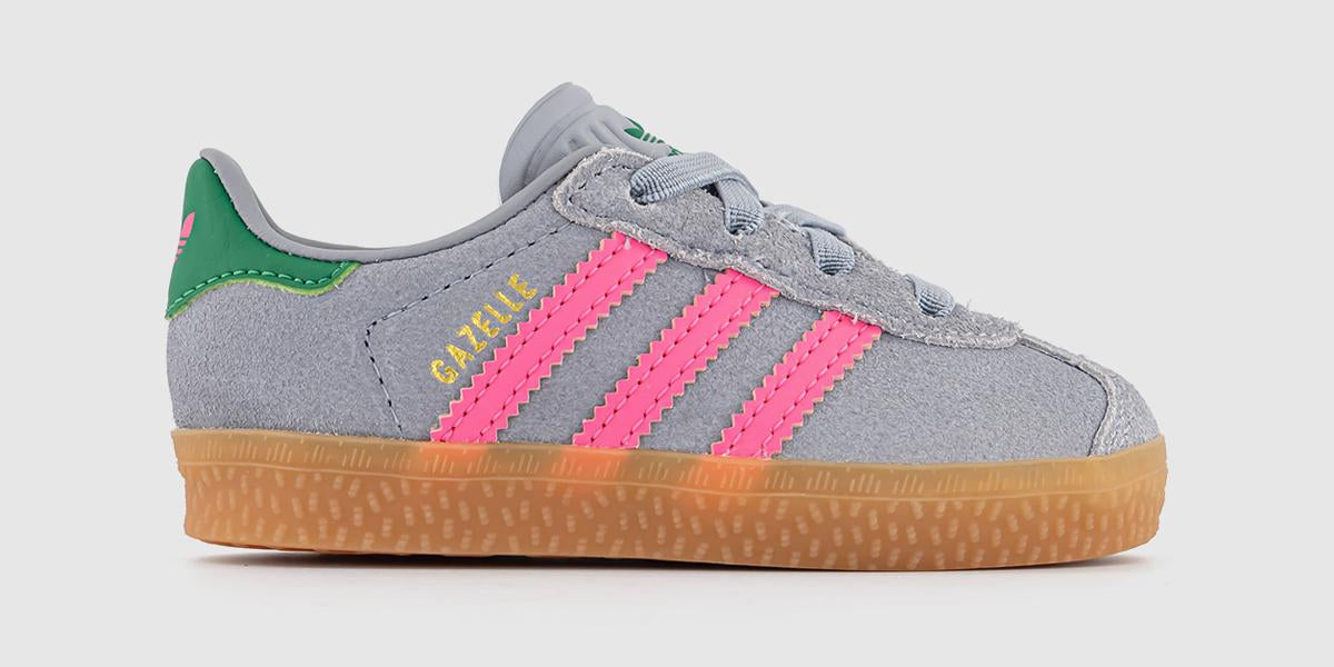 Kids adidas Gazelle 2 Infant Trainers Halo Silver Pink Green – OFFCUTS SHOES  by OFFICE
