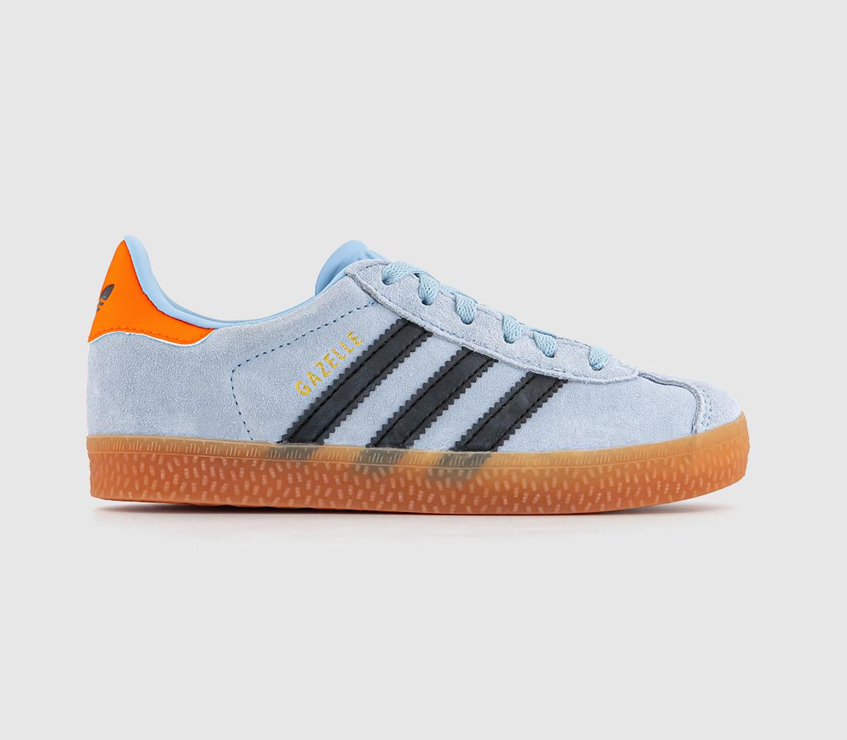 Kids adidas Gazelle 2 Kids Clear Sky Black Solar Orange Uk Size 2