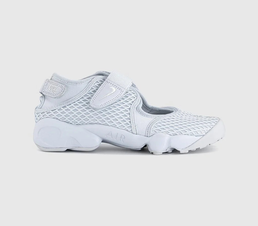 Nike Air Rift Trainers Pure Platinum Pure Platinum Wolf Grey UK Size 5.5