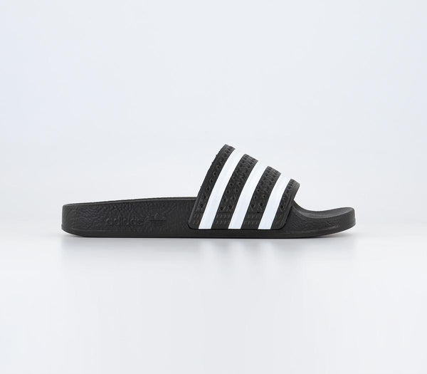 Odd Sizes - Womens adidas Adilette Sliders Black White - UK Sizes Right 8/Left 9