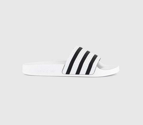 Mens adidas Adilette Sliders White Black
