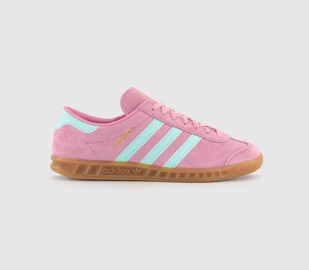 adidas Hamburg Bliss Pink Semi Flash Aqua Gum Uk Size 5