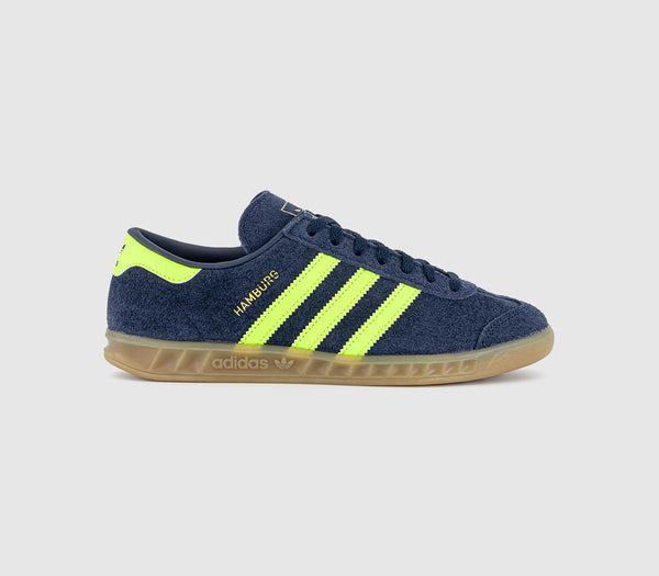 adidas Hamburg Trainers Night Indigo Solar Yellow Gold Metalic Uk