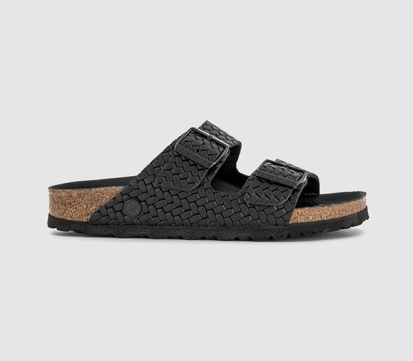 Womens BIRKENSTOCK Arizona Two Strap Sandals Black Woven