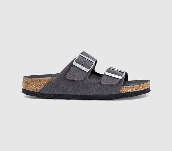 Womens BIRKENSTOCK Arizona Two Strap Sandals Velvet Grey Triples Bfbc