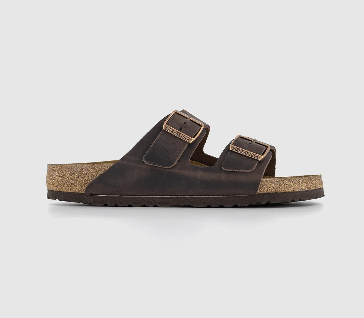 Womens BIRKENSTOCK Arizona Two Strap Sandals Brown Oiled Leather