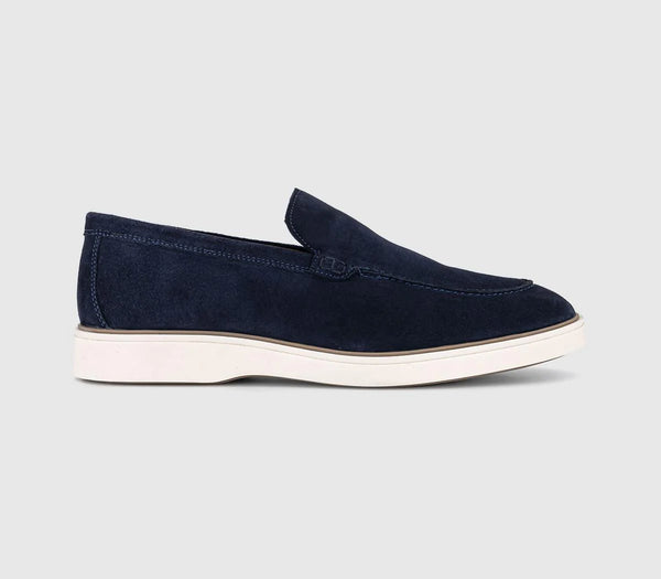 Mens OFFICE Cabana White Sole Apron Loafers Navy Suede UK Size 9