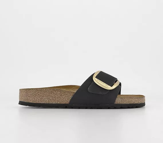 Womens BIRKENSTOCK Madrid Big Buckle Sandals Black Nubuck UK Size 7.5 EU41