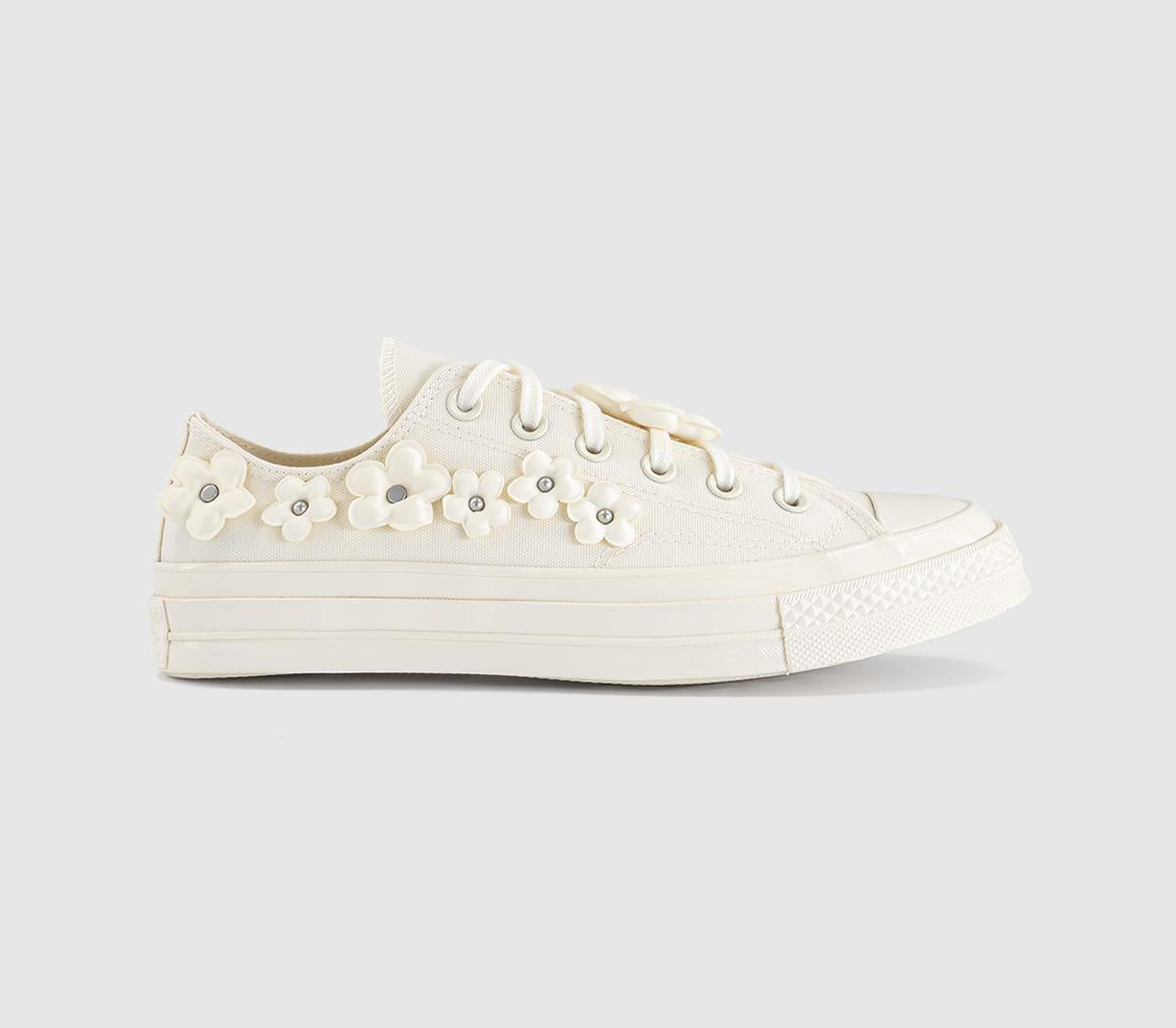 Converse All Star OX 70 S Trainers Egret Egret Classic Ecru Flower