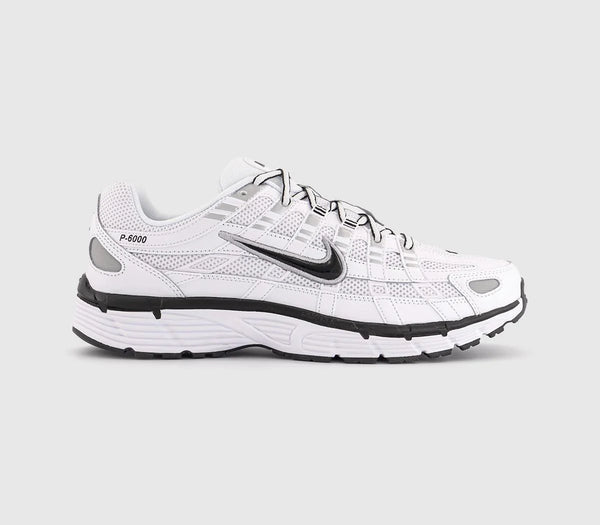 Nike P-6000 Trainers White Black Metallic Silver Black UK Size 5.5