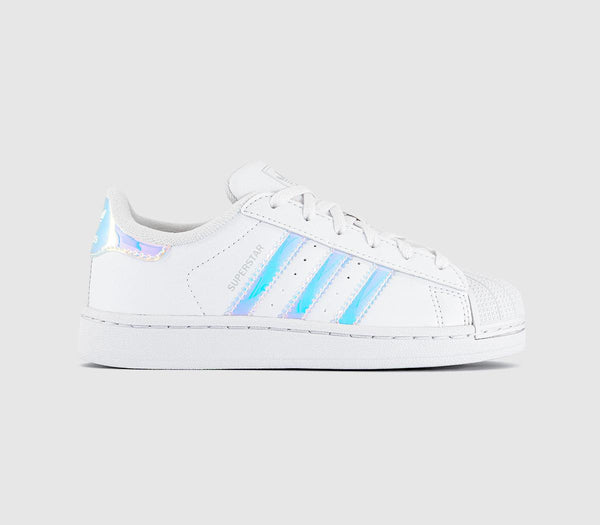 Kids adidas Superstar Trainers White Halo Blue Metallic