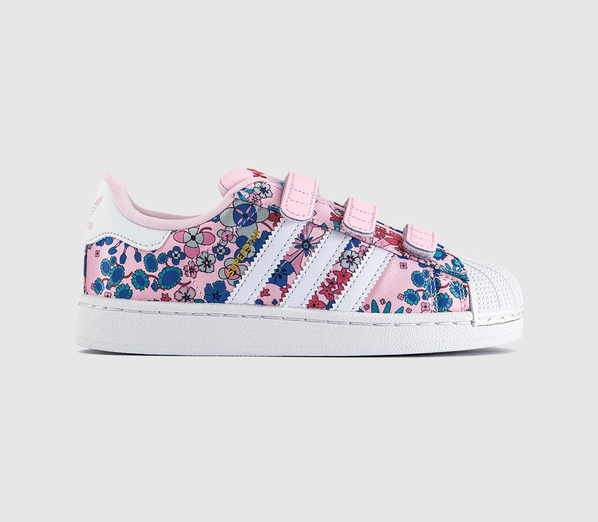 Kids adidas Superstar Kids 10-2 Trainers Clear Pink White Light Pink Liberty