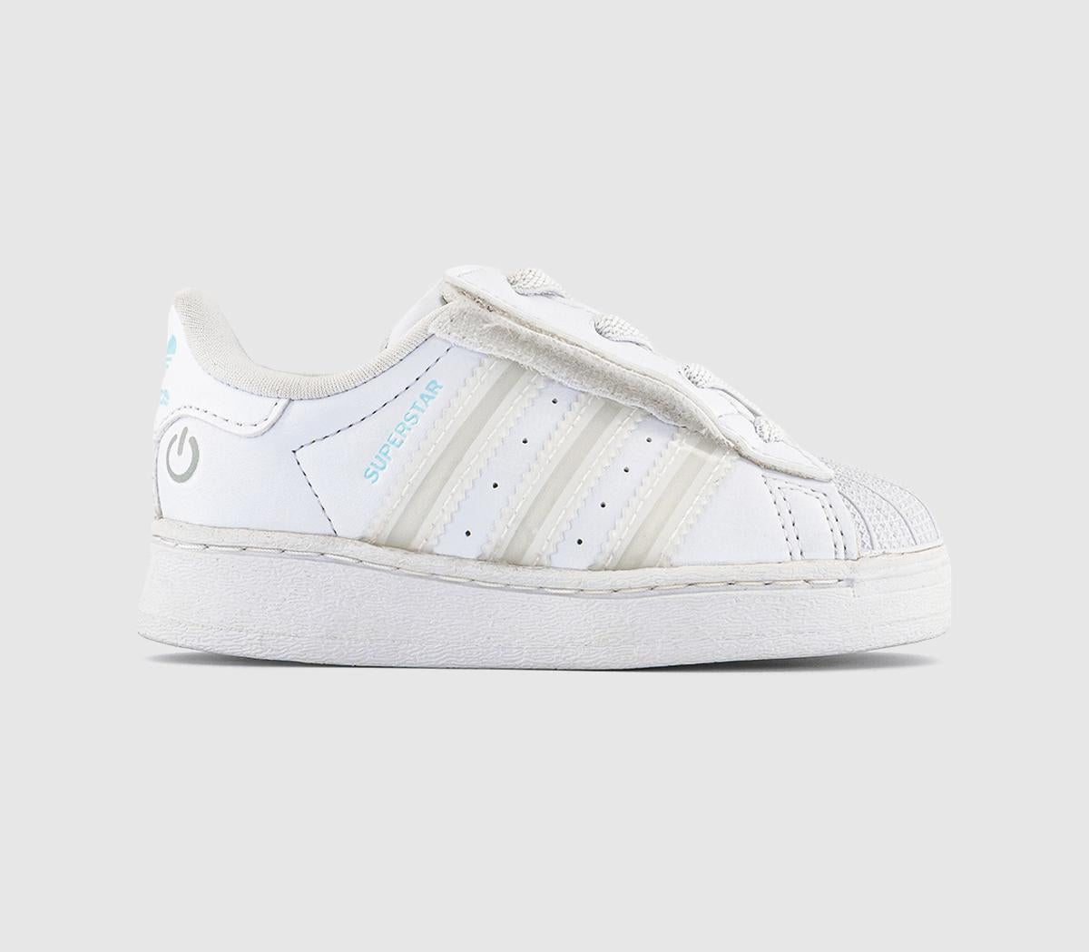 Kids adidas Superstar Infant Trainers White Whiteie White Led Light