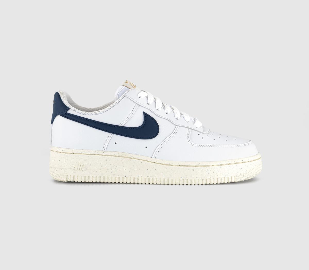 Nike Air Force 1 Low Trainers White Obsidian Pale Ivory Metallic Gold